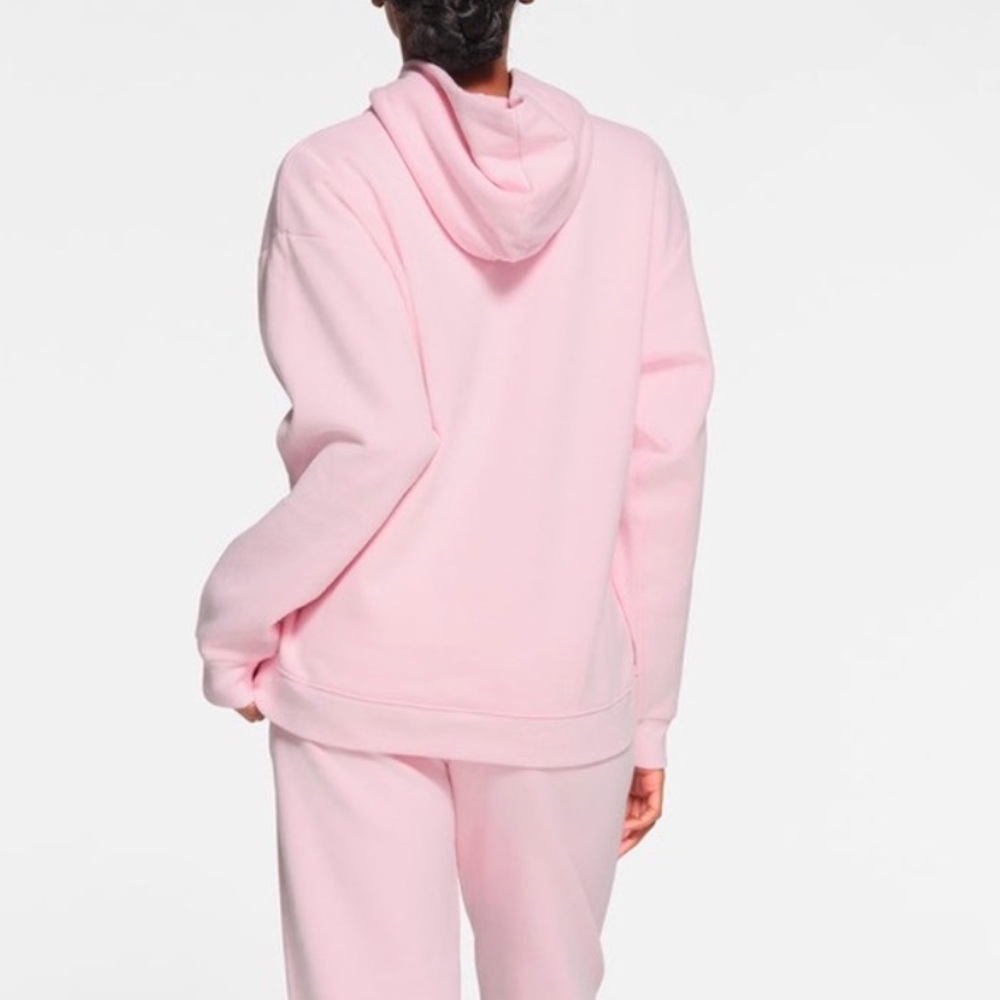 Skims cherry blossom pink cotton fleece oversized pullover hoodie - XS - Picture 6 of 7